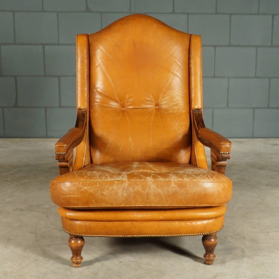 Fauteuil vintage en cuir marron – Wood, Leather (photo 8 of 16)