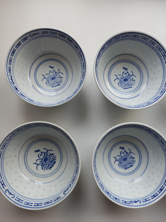 Ciotole tradizionali Jingdezhen a chicco di riso dipinte a mano vintage con mini teiera, Servizi da tavola (foto 9 di 14)