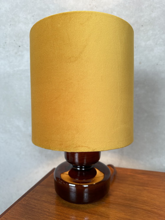 Image 1 of Vintage Ceramic Table Lamp - Brown/Yellow