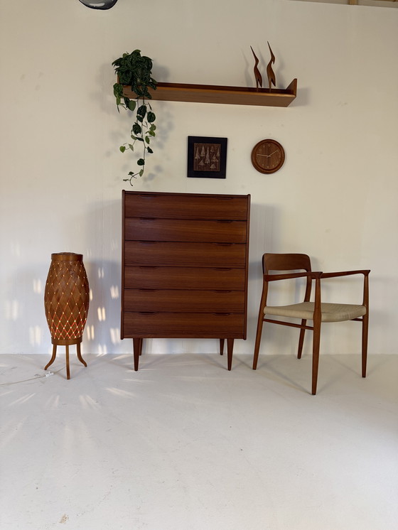 Image 1 of Vintage tripod floor lamp with slats, Hans Agne Jakobsson '60