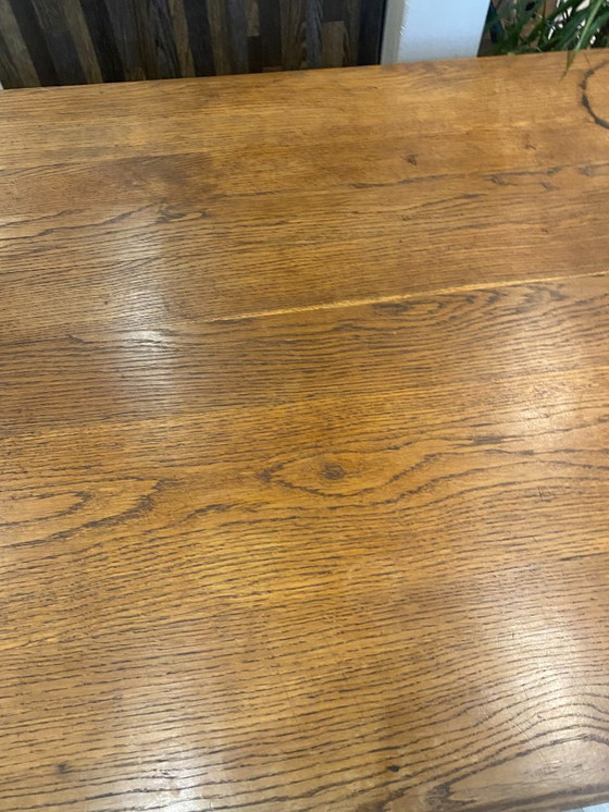 Image 1 of Scrivania a 5 cassetti in legno massello di rovere, 150x85cm, circa 1950