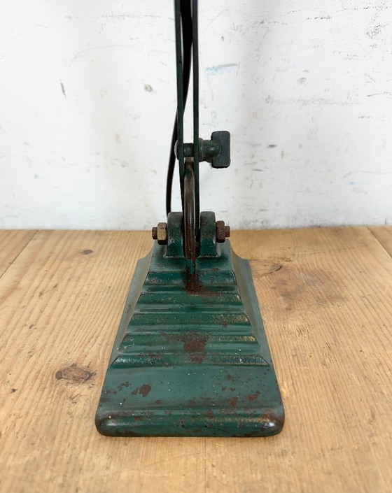 Image 1 of Vintage Green Enamel Bank Lamp, 1950s