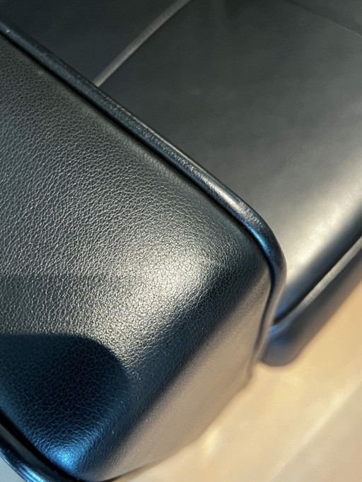 Florence Knoll Ledersofa "Sabrina" Schwarz