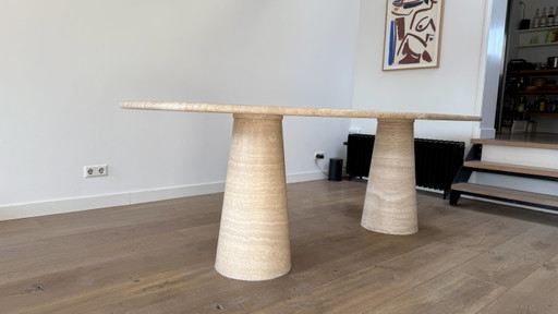 Vintage Travertine Dining Table – eettafels (photo 2 of 5)
