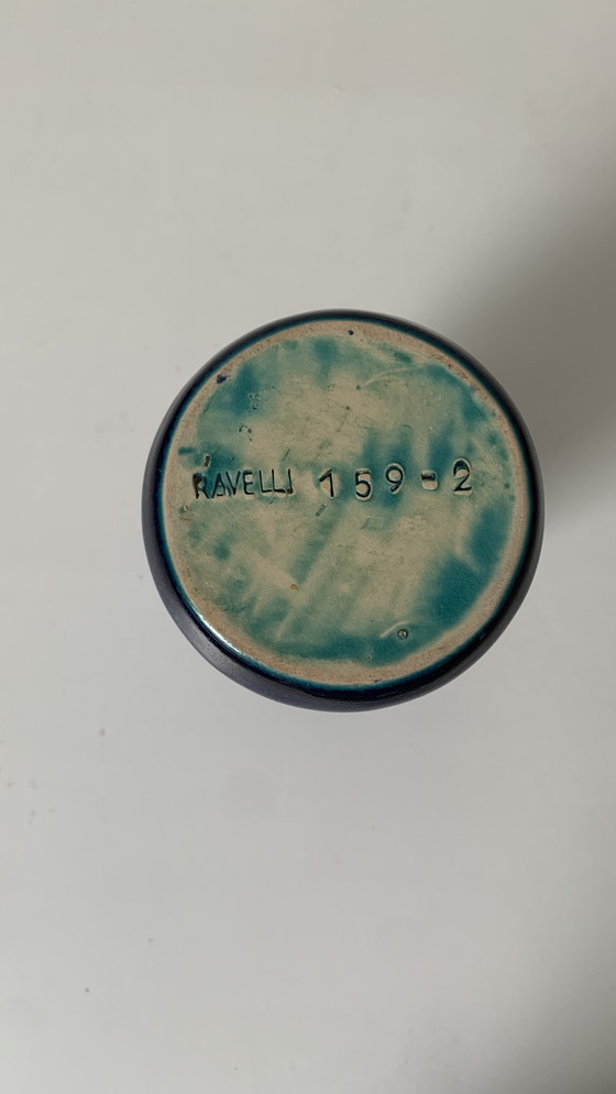 Image 1 of Jarrón esmaltado azul turquesa puntiagudo de Jaap Ravelli.