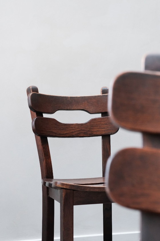 Image 1 of Set di 6 sedie da pranzo brutaliste