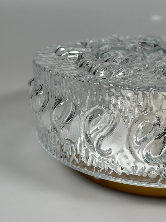 Image 1 of 60er 70er Jahre Deckenlampe Plafoniere Flush Mount Glas Metall Space Age Design