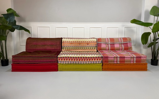 Roche Bobois Mah Jong Designer Sofa Stoff Couch handgefertigt MahJong Bunt