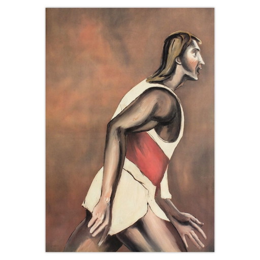Constantin BYZANTIOS signierte Lithographie Le Coureur (JO Barcelona) 1992 – lithos zeefdrukken, Paper