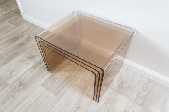Image 1 of Plexi nesting tables - Michel Dumas (attributed) - 1970s - France