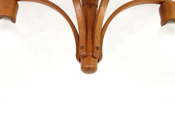 Image 1 of Como nueva Domus Danish Mid Century Teak Chandelier / Lámpara de araña, lámpara de techo de la vendimia