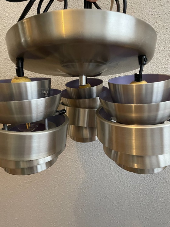 Image 1 of Vintage chrome plafondlamp