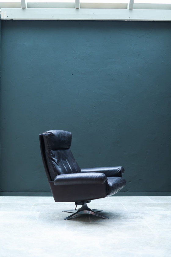 Image 1 of Poltrona vintage De Sede DS-31 | Schienale alto girevole | Pelle marrone | Anni '70