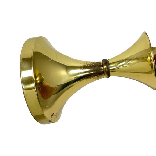 Pair of Globe Table Lamps, AKA Leuchten, Germany, 1970s, Brass and Glass