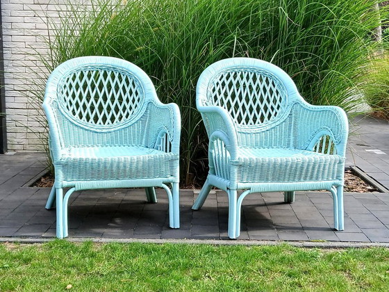 Image 1 of 2 x Mesch rattan charm armchairs