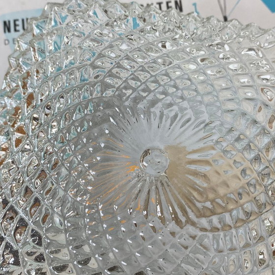 Small square wall/ceiling light, clear glass, vintage style, 1970s-1980s (photo 5 of 9)