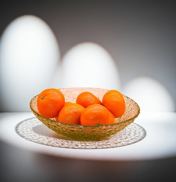 Image 1 of Vintage Bubble Glass Bowl by Pavel Panek - Mid - Century Czech Design | Unique Glass Object from the 60s/70s