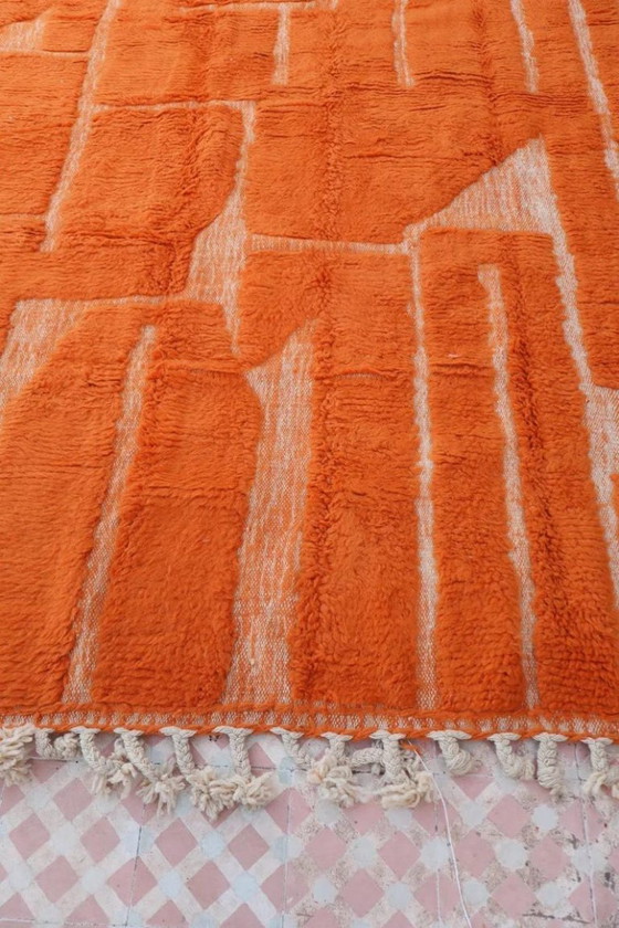 Tapis Tapis Artisanal Orange En Laine 220cmx330cm – Cotton (photo 4 of 6)