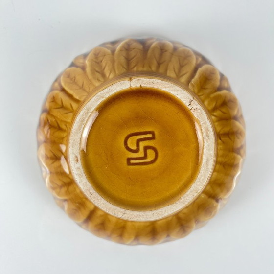 Image 1 of Sarreguemines "cherry" slipware sugar bowl, 1970