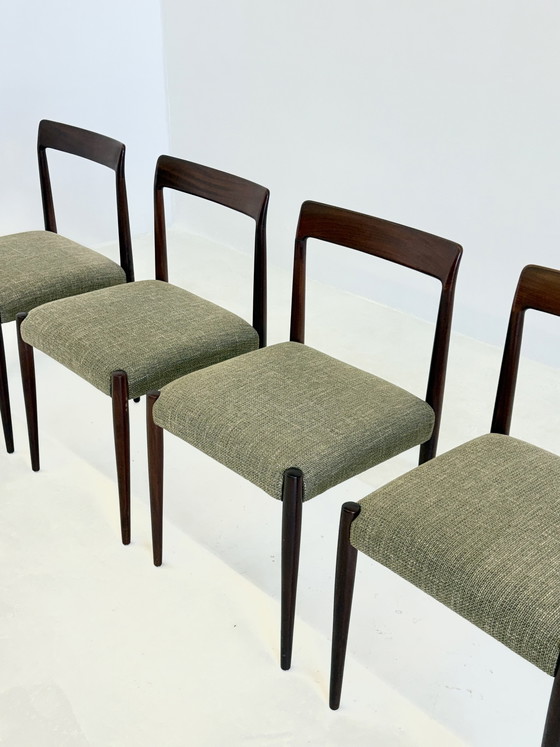 Image 1 of Juego de 4 sillas de comedor Lübke con madera de palisandro.