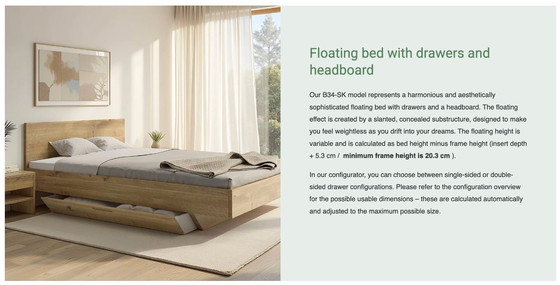 Image 1 of Floating oak bed frame from Frohraum.de / B34-SK