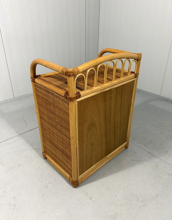 Image 1 of Rotan ladekast nachtkastje 1980's