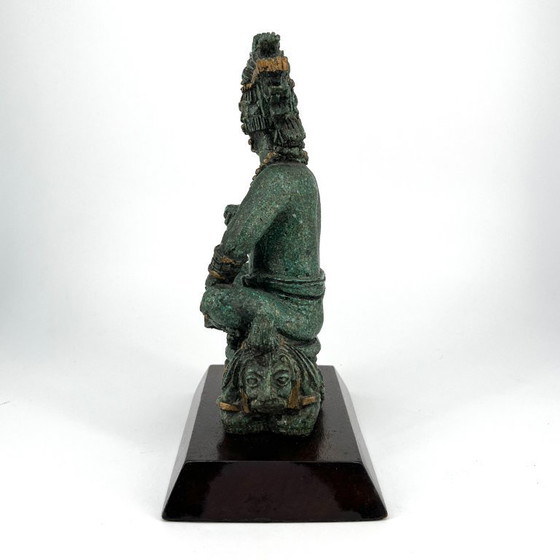Image 1 of Vintage sculptuur in pre-Columbiaanse stijl – malachietlook (Midden 20e eeuw)