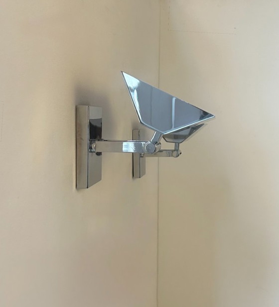 Image 1 of Coppia di applique vintage regolabili, metallo cromato, Francia 1970