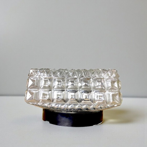 Image 1 of Lampada da soffitto o applique da parete in vetro quadrato di metà secolo, anni '60