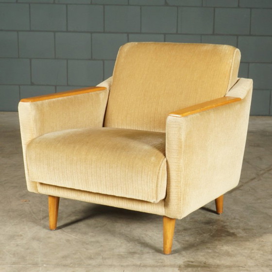 Canapé-lit vintage avec fauteuil – années 1960 – Coins salon, Velvet, Wood (photo 27 of 34)