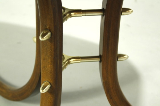 Image 1 of Gebogen houten bijzettafel, Duitsland, jaren 1950