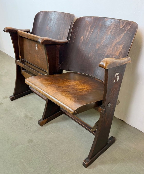 Vintage Two-Seat Cinema Bench from Thonet, 1950s – Folding chairs, Wood (photo 15 of 21)