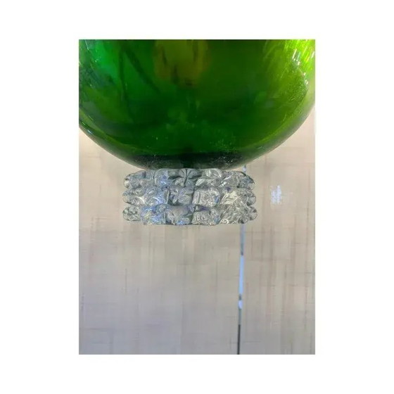 Image 1 of Groene Murano glazen kroonluchter met transparante rostrato boubeches van Simoeng