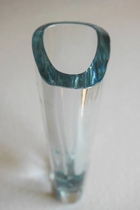 Image 1 of Etched glass vase with nautical theme from Strömbergshyttan, Sweden