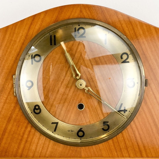 Image 1 of Wall clock, beech and flamed birch, 1960s