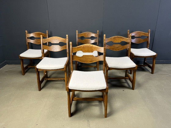 Image 1 of Vintage brutalistische eetkamerstoelen, set van 6 - jaren 60