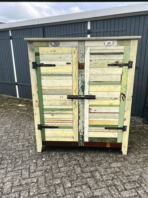 Solid reclaimed wood cabinet
