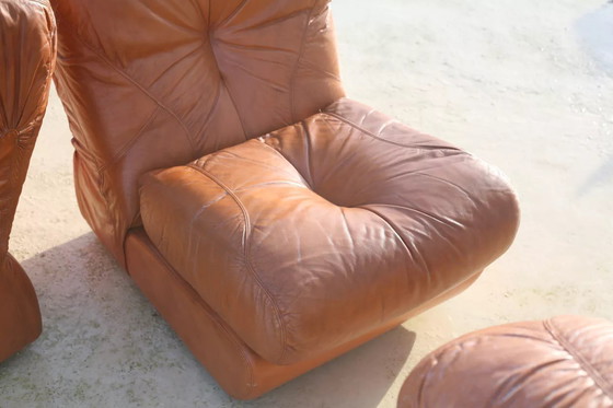 Image 1 of Fauve" Leather Modular Sofa
