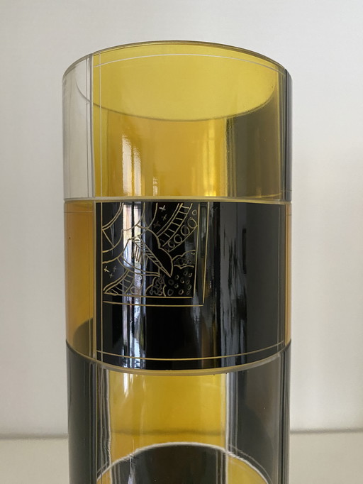 Magnifique grand vase en verre Karl Palda République tchèque