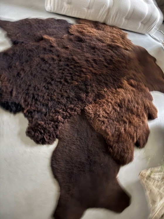 Image 1 of Huge, completely handmade vintage sheepskin rug