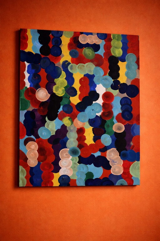 Large Abstract Painting – Constellations in Motion  – T.C. Freiberger – Contemporary Expressionism