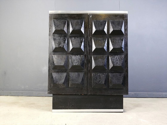 Image 1 of Mobile bar brutalista nero d'epoca, 1970