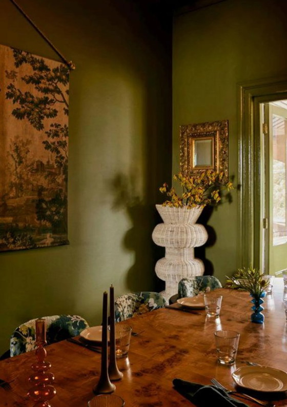 Image 1 of Handmade 100% LINEN 'Golden Tapestry' wall hanging - 17th century fragment print - ready to hang