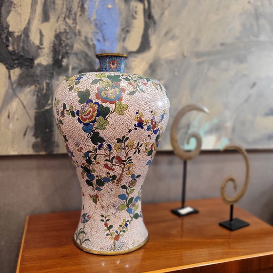 Image 1 of Vase en émail cloisonné, Dynastie Qing, 1900 - Chine