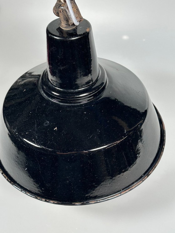 Image 1 of jaren 30 40 plafondlamp industriële lamp emaille loft metaal Bauhaus design