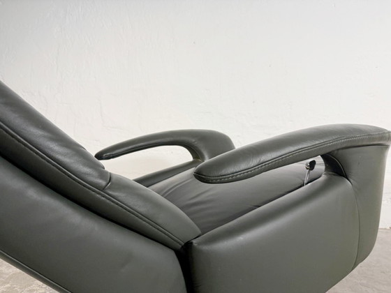 Image 1 of Leather recliner swivel easy chair 