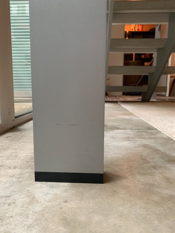 Image 1 of Aluminum table with glass top