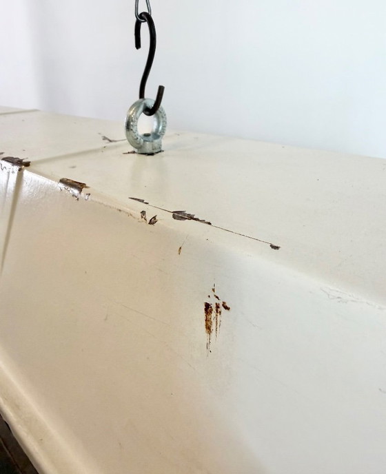 Image 1 of Beige industriële hanglamp met buisarmatuur van Famor, jaren 70