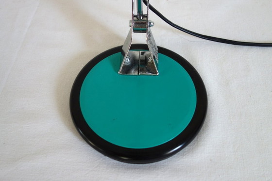Lampe de Bureau Vintage par Aluminor, France, 1970s, Métal, Chrome, Turquoise (photo 9 sur 12)