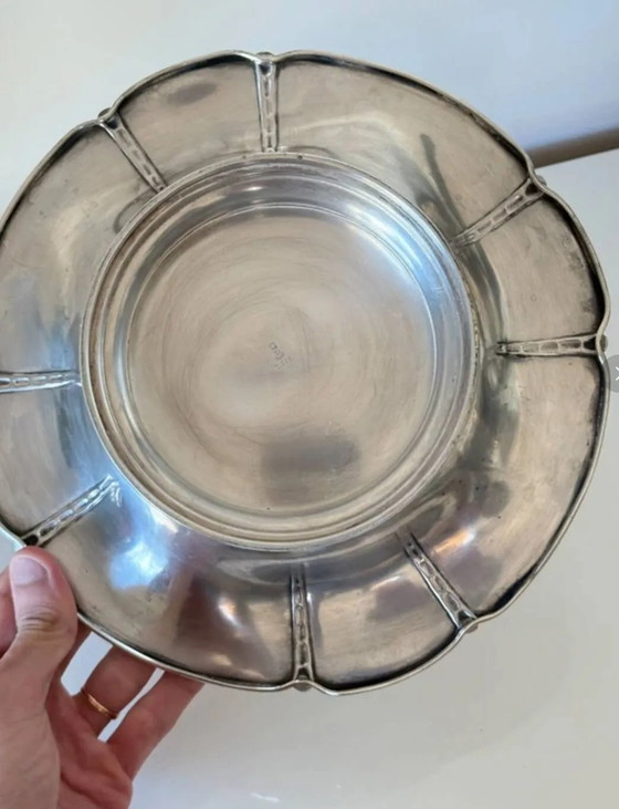 Grote schaal op voet Gallia – Christofle – Verzilverd – Art Deco – Servies, Metaal (photo 8 of 11)
